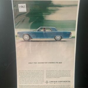 Vintage 1961 Lincoln Continental Only Odometer Knows it's Age Ad Advertisement